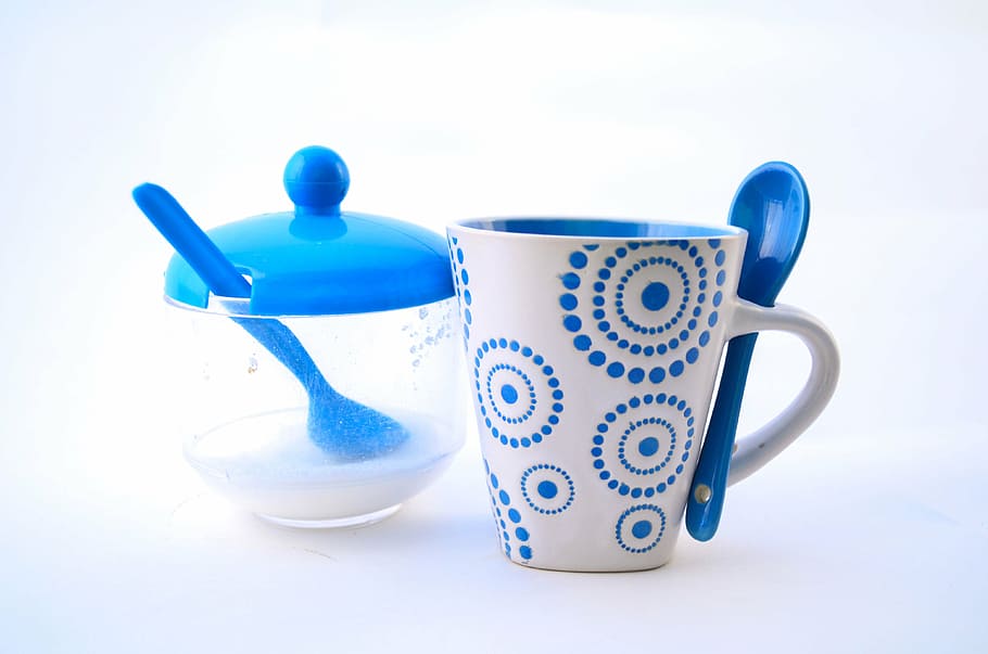 coffee, cup, sugar, cafe, you, cup of you, drink, blue, mug HD wallpaper