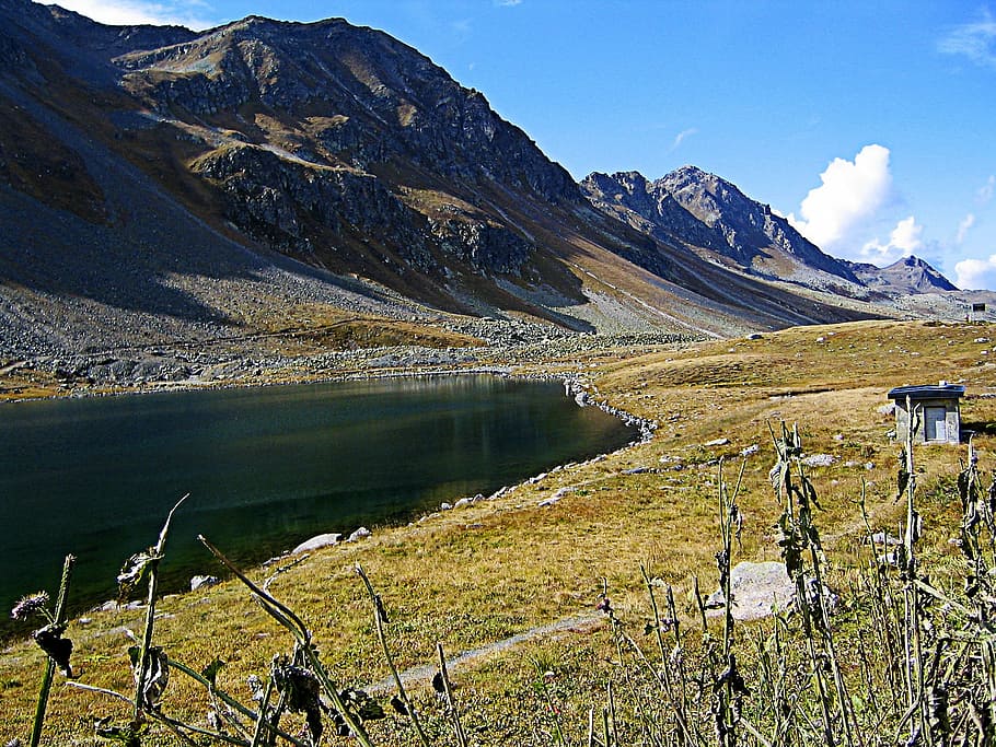 mountains, mountain landscape, alpine, nature, lake, summer HD wallpaper