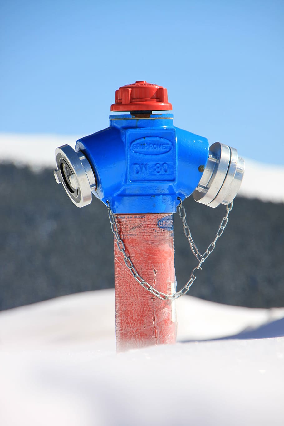 cold, fire, hydrant, red, snow, white, industries, winter, outdoors HD wallpaper