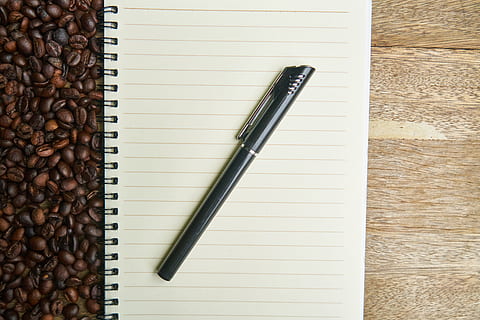 black pen on white printer line paper, Coffee, Core, Texture HD wallpaper