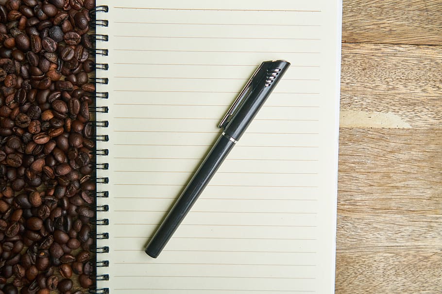 black pen on white printer line paper, Coffee, Core, Texture HD wallpaper