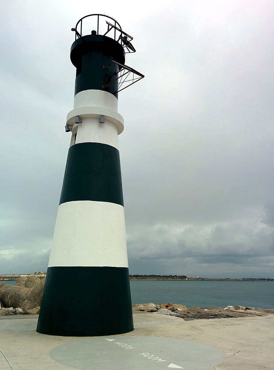 lighthouse, aveiro, portugal, sky, guidance, sea, water, tower HD wallpaper