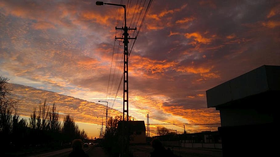 sunset, storm, nature, sky, clouds, landscape, banksia park HD wallpaper