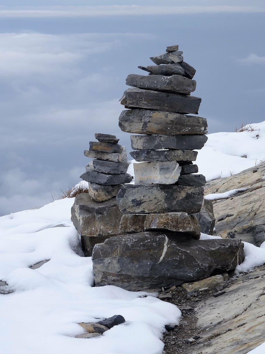 stones, building, artwork, piled up, stack, cold temperature HD wallpaper