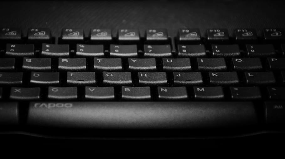 keyboard, black and white, button, computer keyboard, communication HD wallpaper