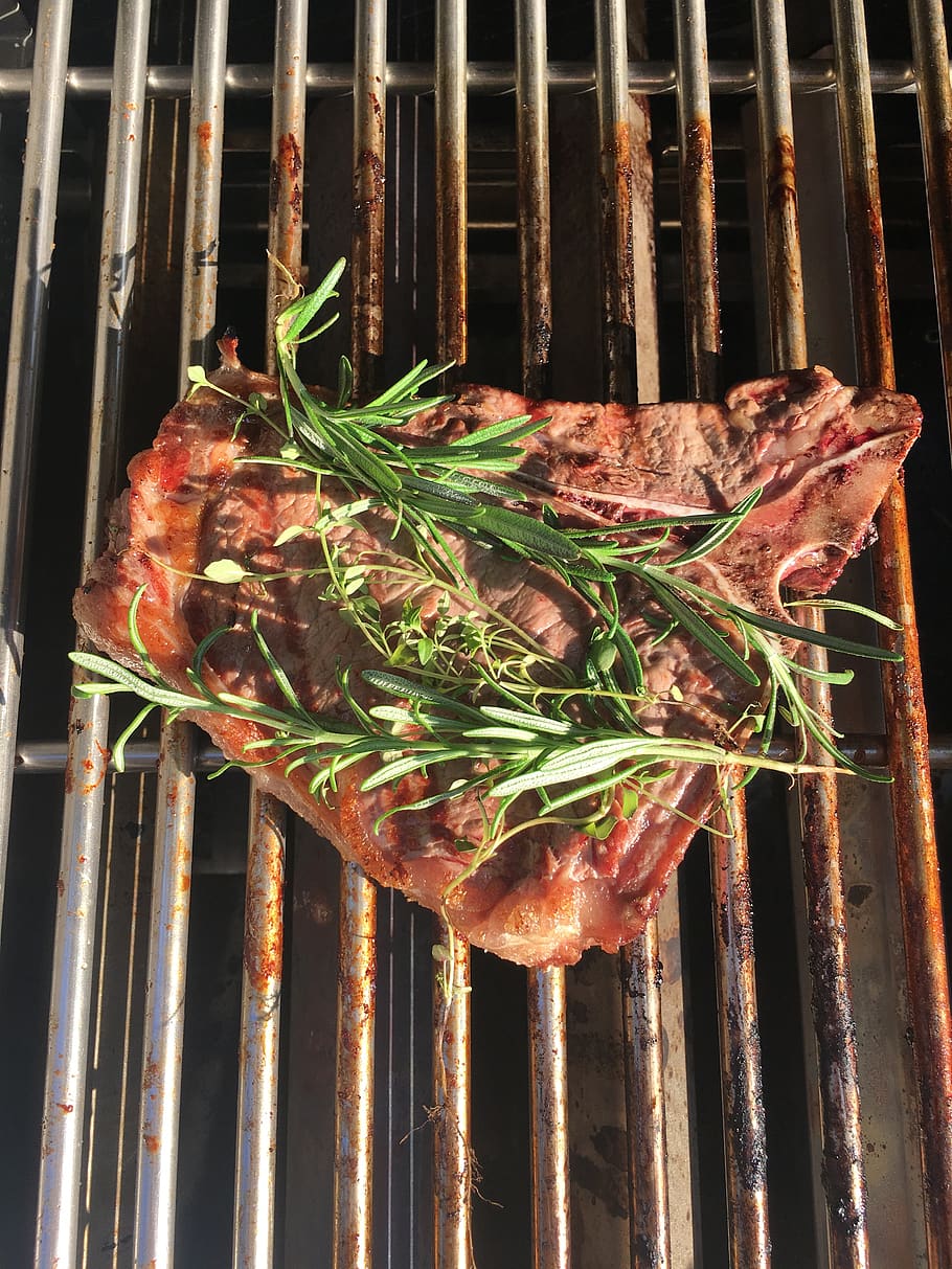 steak, herbs, grill, food and drink, meat, grilled, freshness HD wallpaper