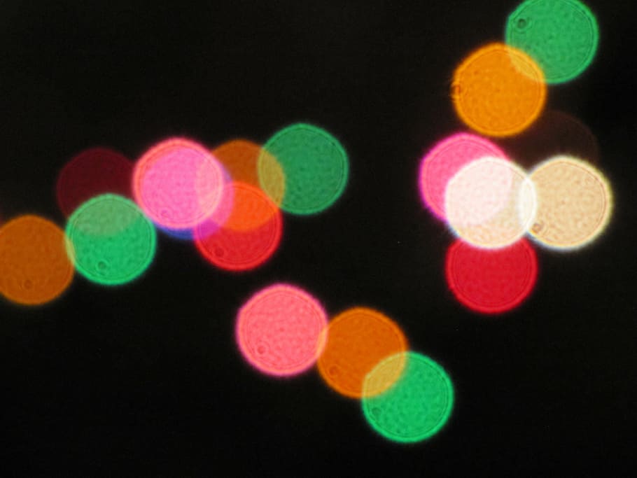 multicolored broken lights, christmas, blurred, circles, colorful HD wallpaper