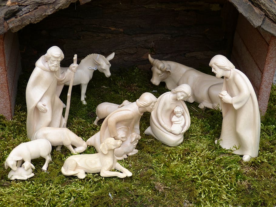 The Nativity statue set, christmas, advent, nativity scene, crib, HD wallpaper
