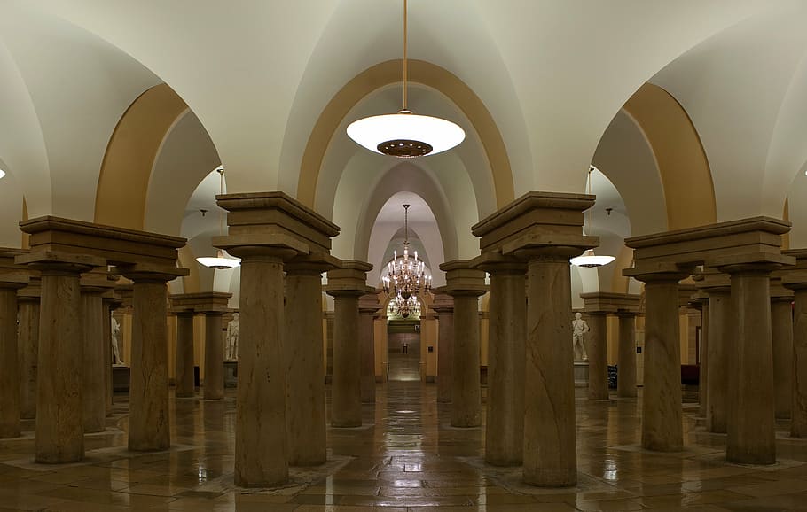 photo of brown and white hallway, washington dc, capitol building HD wallpaper