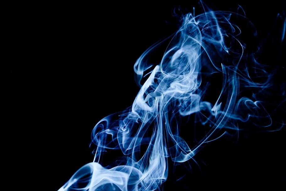 white and blue optical illusion, smoke, mysticism, quallm, fantasy, HD wallpaper