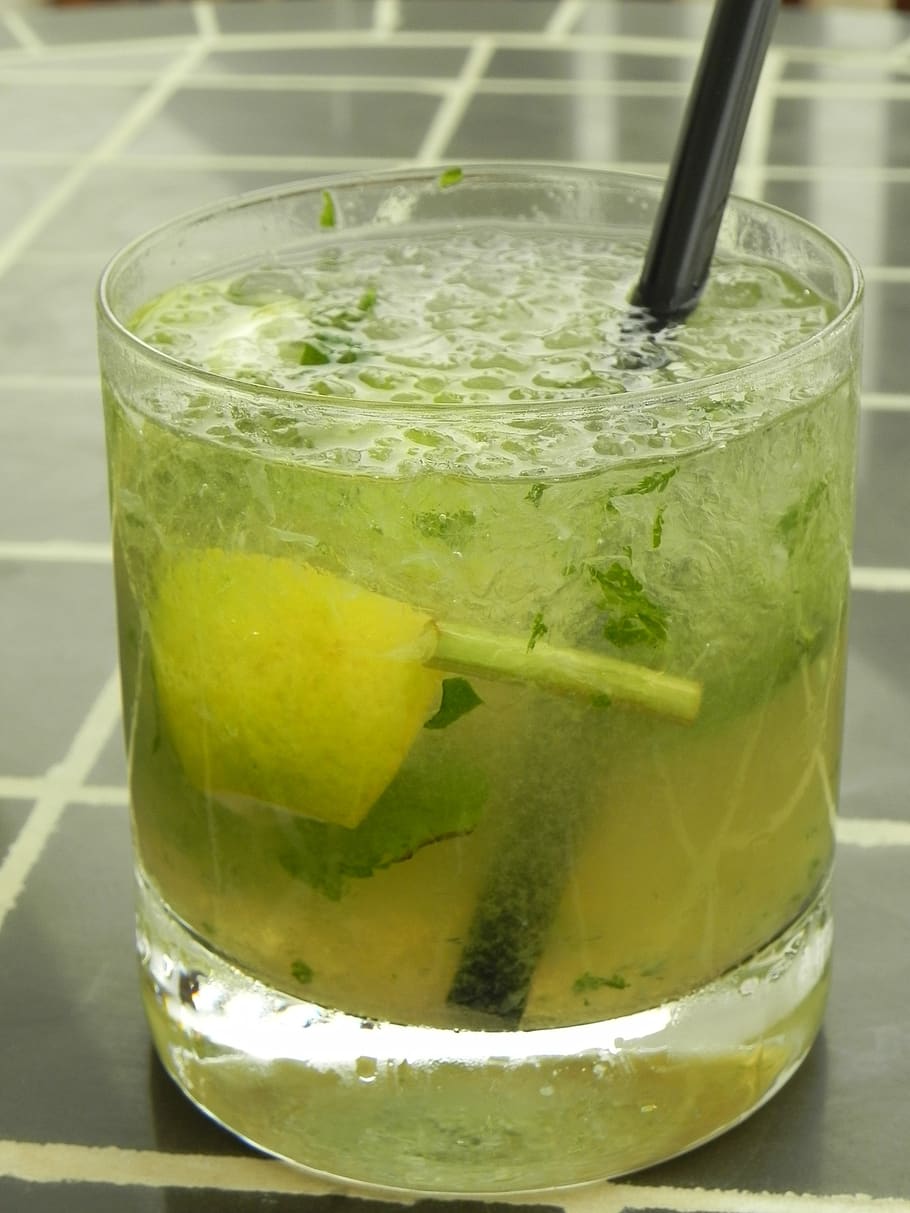 mojito, drink, cocktail, vacations, refreshment, summer, cocktail glass, HD wallpaper