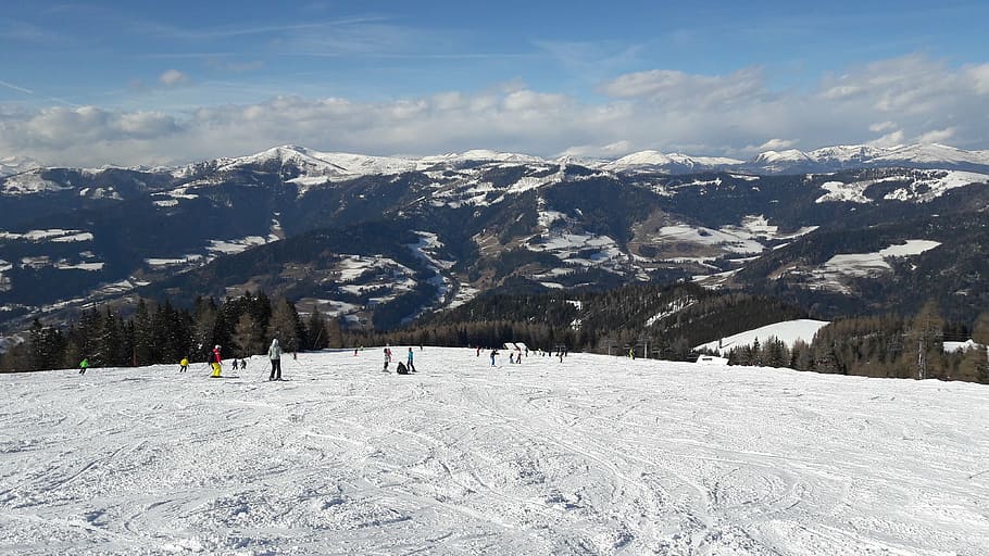 alpine, mountains, gerlitzen, snow, winter, nature, european Alps HD wallpaper