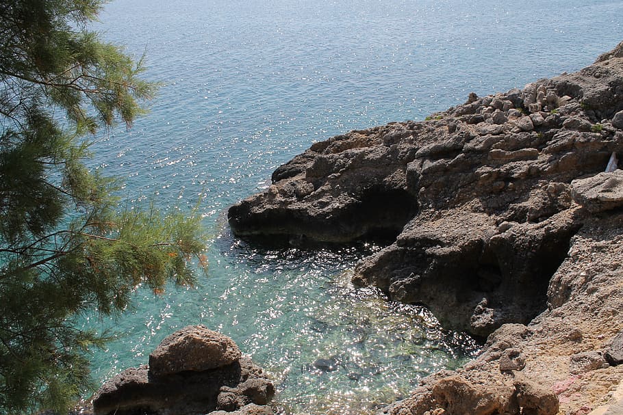 nature, beach, landscape, sea, mediterranean Sea, coastline HD wallpaper