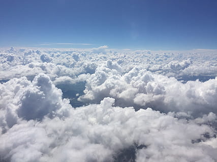 clouds, formations, plane, view, flight, sky, cloud - sky, cloudscape HD wallpaper