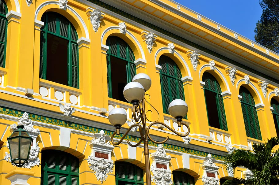 building, vietnam, light, column, architecture, travel, city HD wallpaper