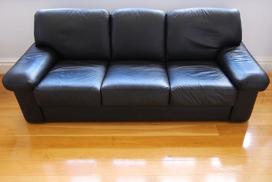 Hd Wallpaper Black Leather Couch Sofa, Black Leather Sofa And Chair