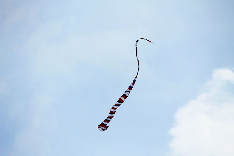 kite, flying, wind, playing, sky, blue, flying kite, low angle view HD wallpaper