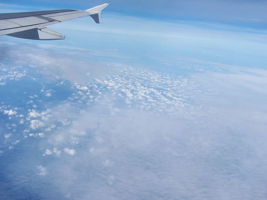 the scenery, cloud, sky, aircraft wing, airplane, air vehicle HD wallpaper