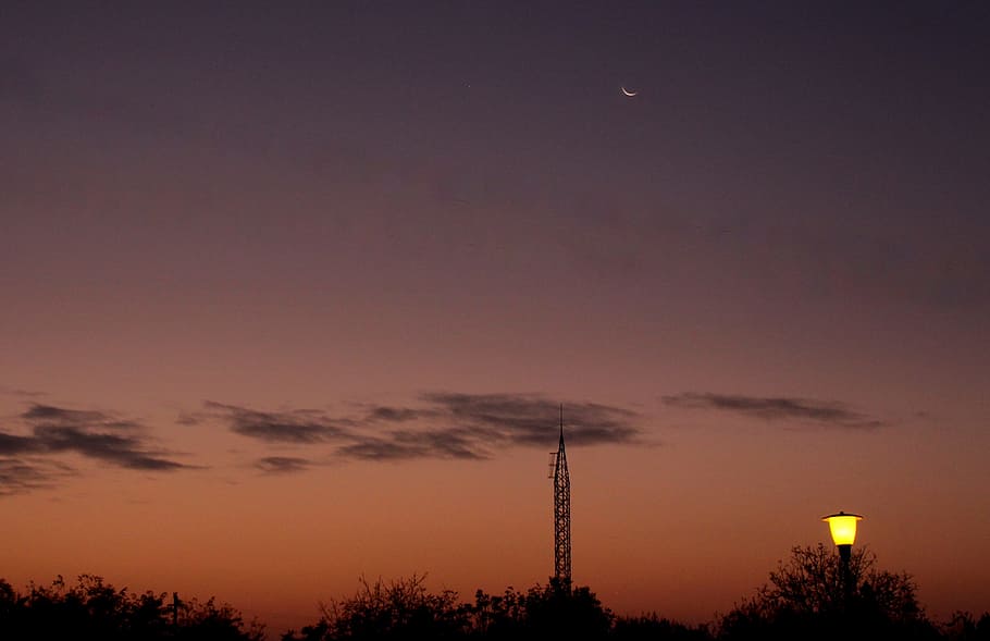 Luna, In The Evening, Cloud, sky, landscape, lantern, sunset HD wallpaper