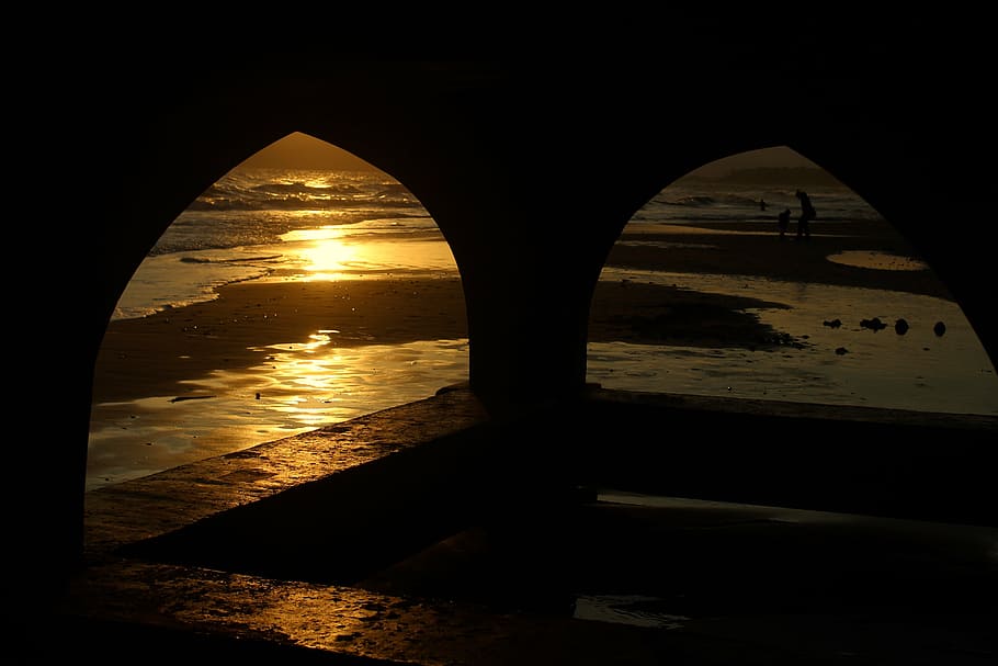 sunset, shape, light, dark, sunlight, bright, black, sky, shine HD wallpaper