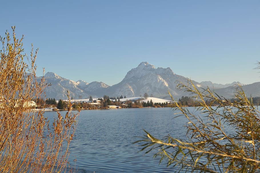 allgäu, lake, säuling, mountain, water, beauty in nature HD wallpaper