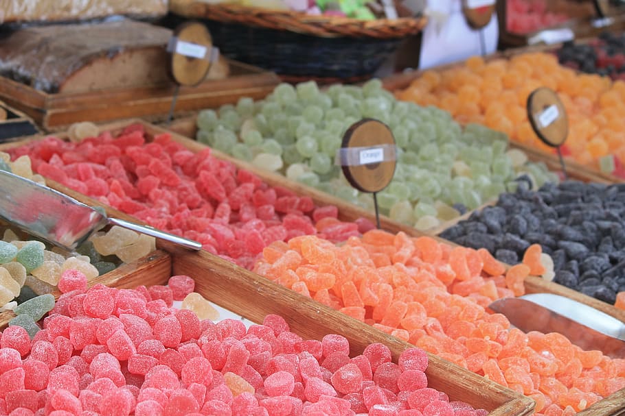 fruit paste, display, colors, gluttony, sugar, market, food and drink HD wallpaper