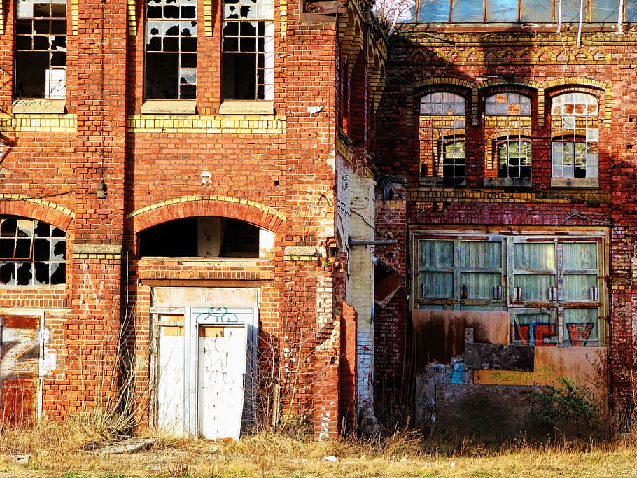 Factory, Building, Old, Lapsed, Ruin, leave, lost places, industrial building HD wallpaper