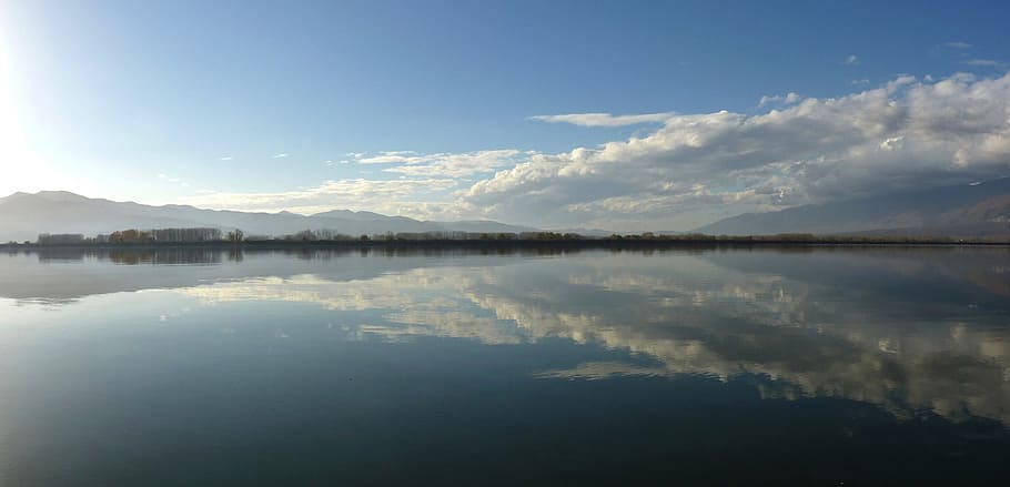 water, nature, panoramic, sky, lake, reflection, tranquility HD wallpaper