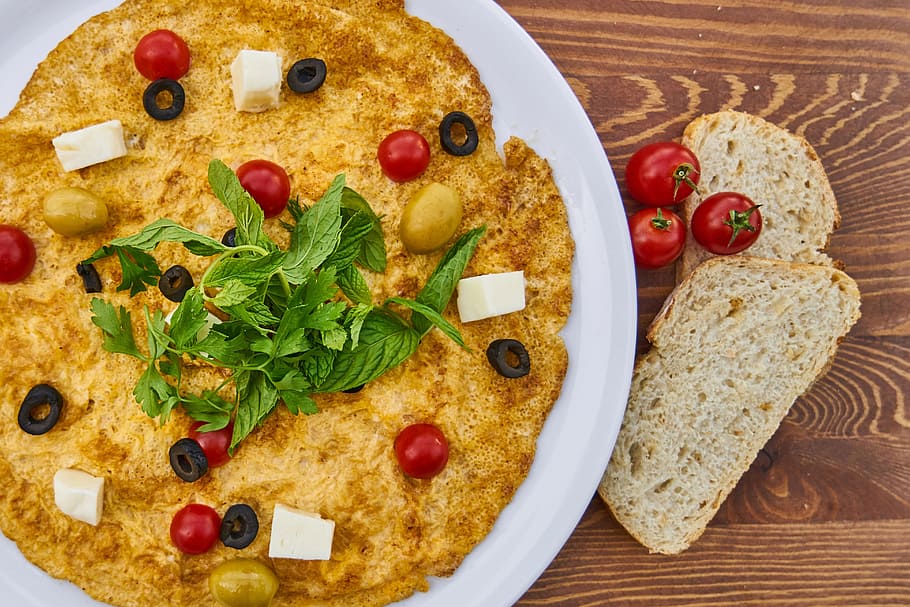 omelet, breakfast, yellow, egg, fresh, health, food photo, background HD wallpaper