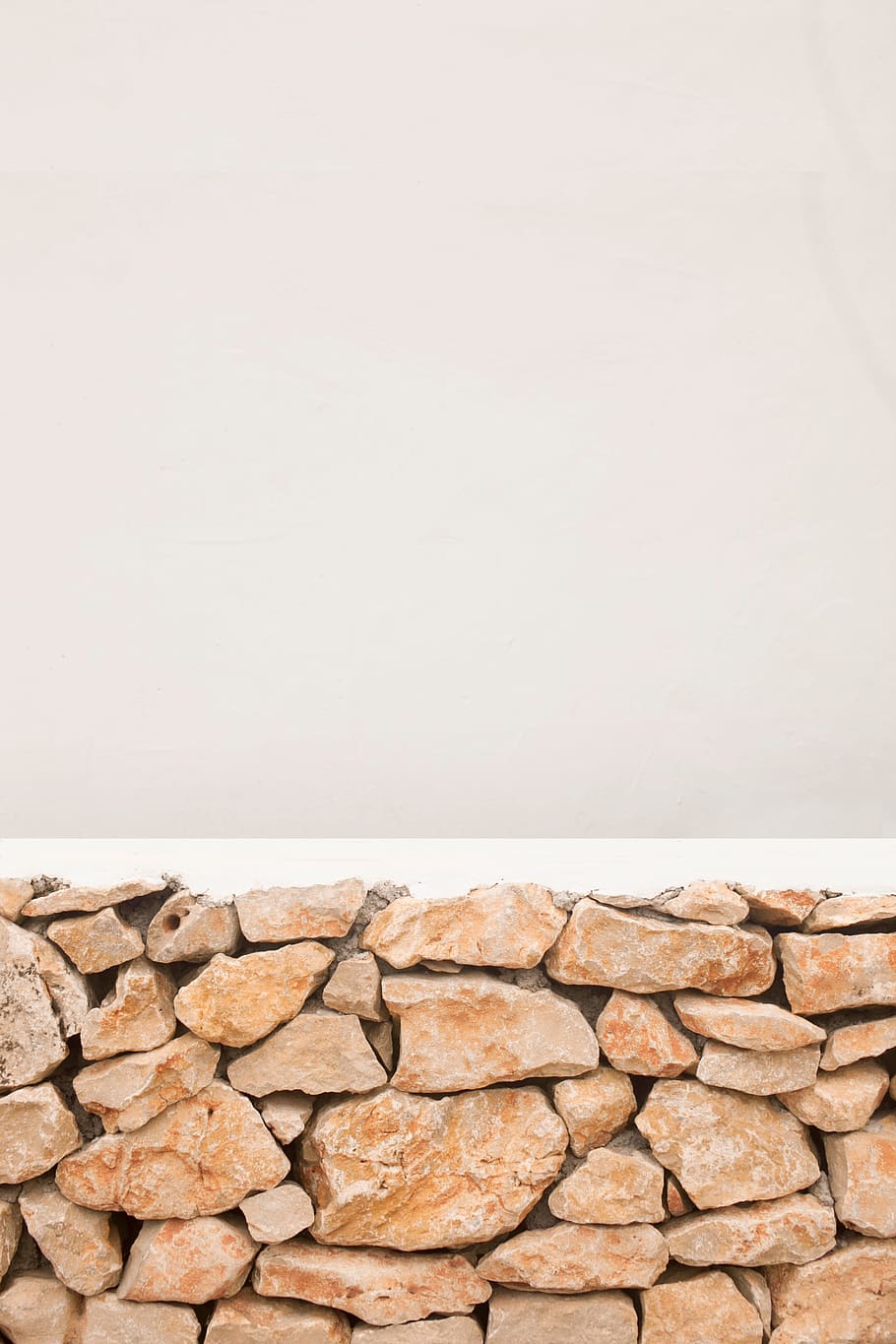 pile, rocks, stone, copy space, wall - building feature, wood - material HD wallpaper