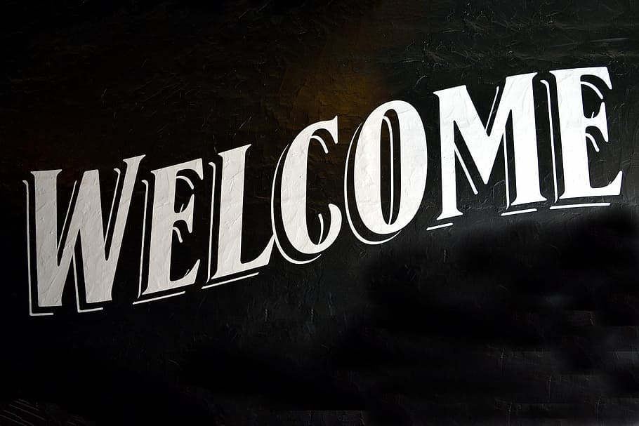 Welcome text illustration, welcome sign, signage, background, HD wallpaper
