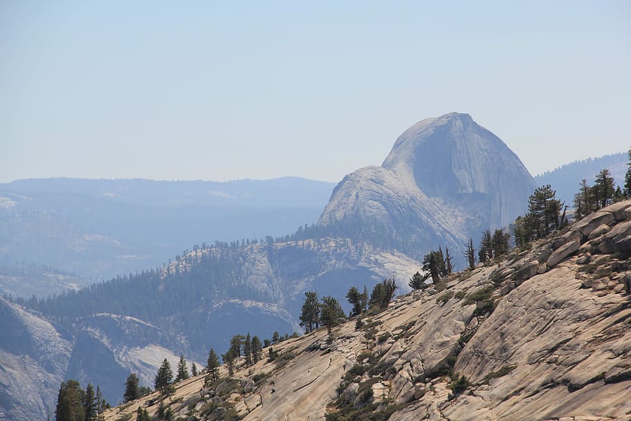 Mountain Range, Yosemite, nature, travel, landmark, landscape HD wallpaper