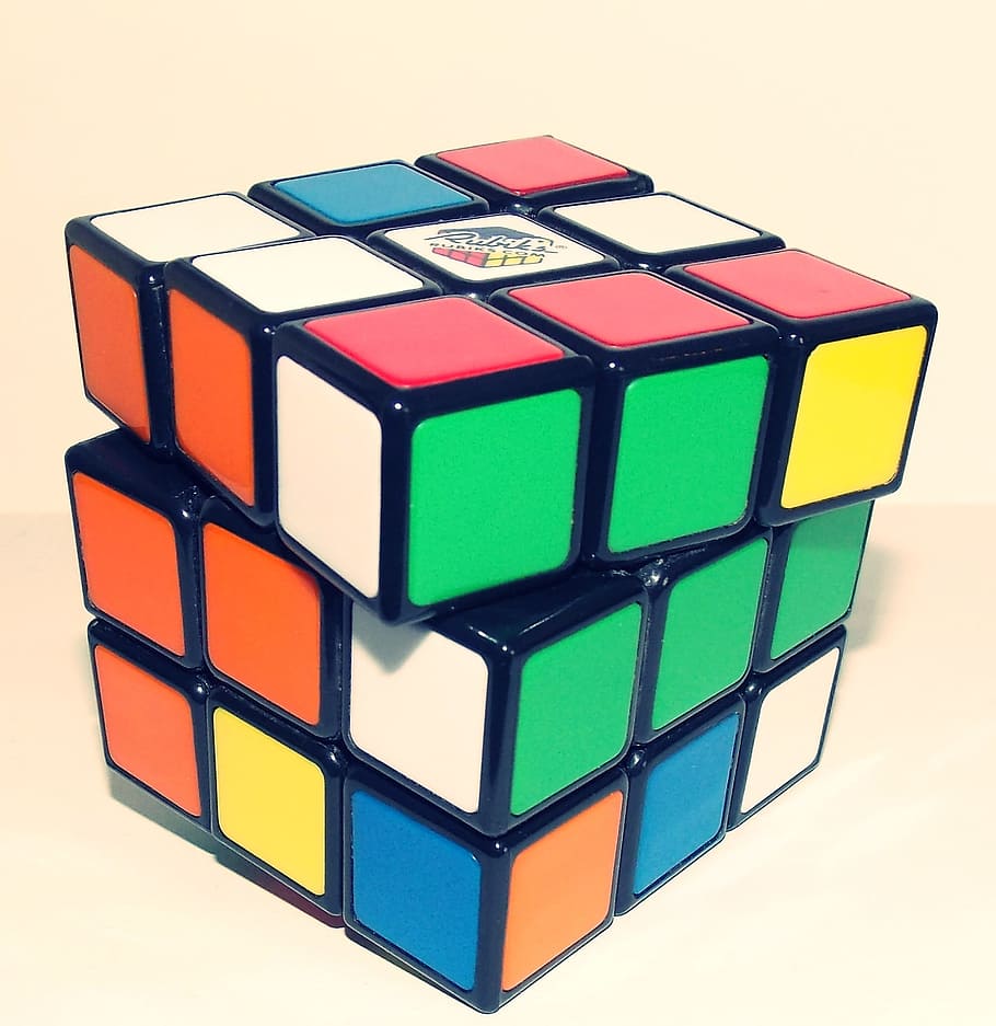 Magic Cube, Color, Cube, Puzzle, shape, multi colored, studio shot, HD wallpaper