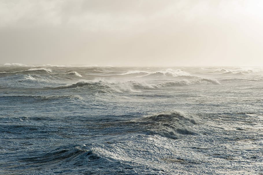 North Atlantic, photo of body of water, ocean, waves, sea, surf HD wallpaper