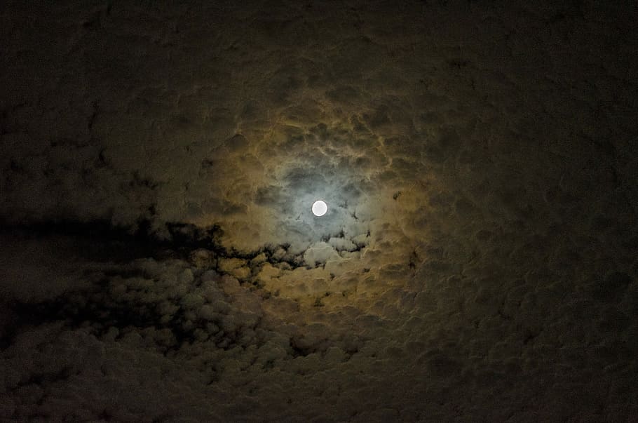 moon covered with clouds, Lunar Eclipse moon, sky, night, dark HD wallpaper