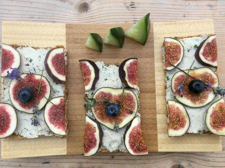 sliced fruits and vegetables on wooden plates, food, cheese, freshness HD wallpaper