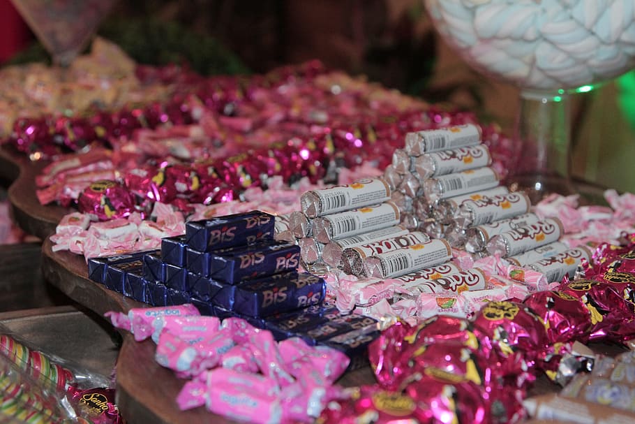 candy, table sweet, decoration, food and drink, event, large group of objects HD wallpaper
