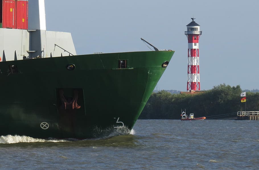 Ship, Container, Elbe, Seafaring, Port, container ship, shipping HD wallpaper