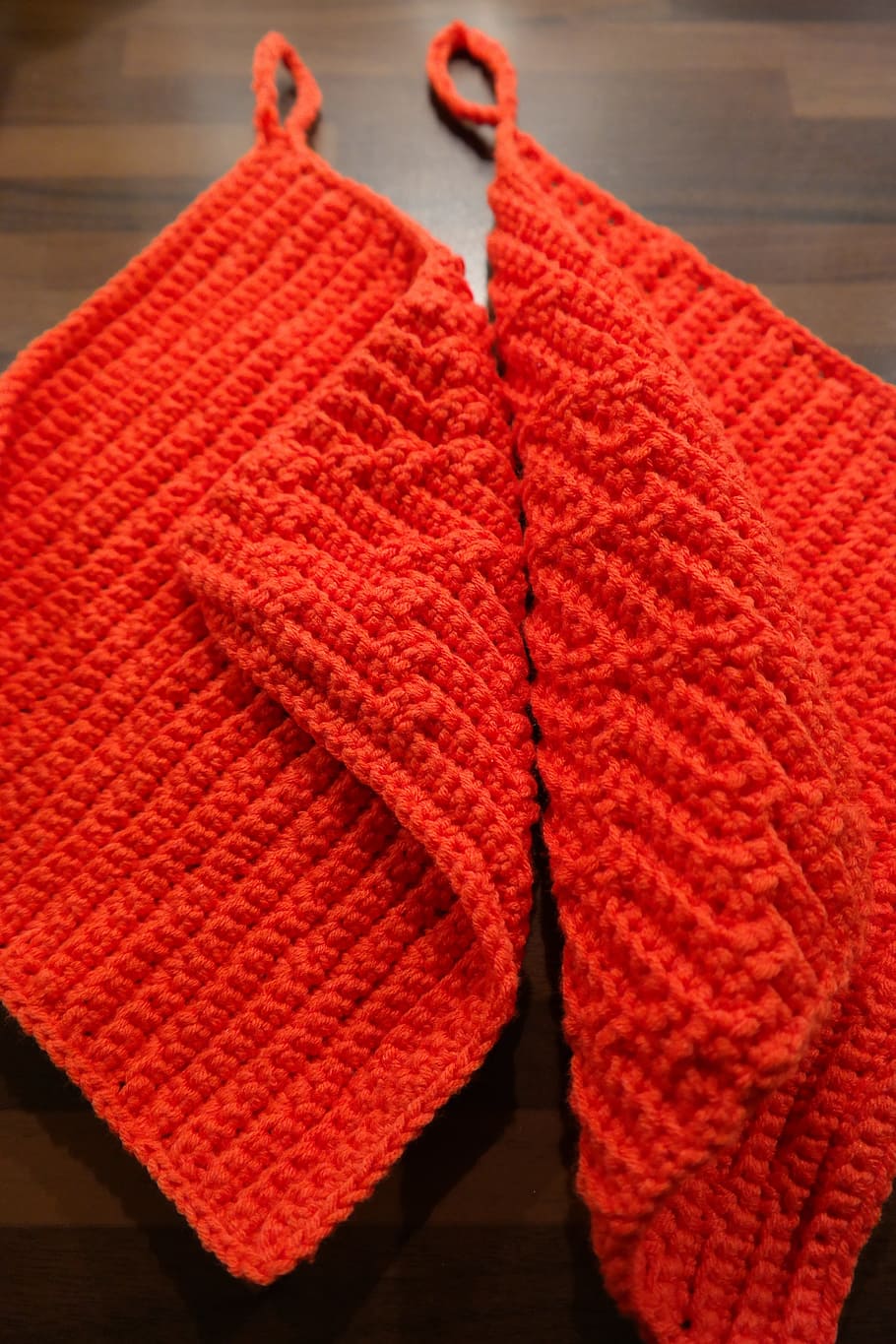 Oven, Mitts, Crochet, Wool, Fabric, oven mitts, red, textile HD wallpaper