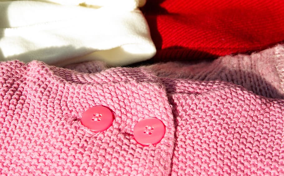 Buttons, Pullover, Knitting, Vest, close-up, no people, red HD wallpaper
