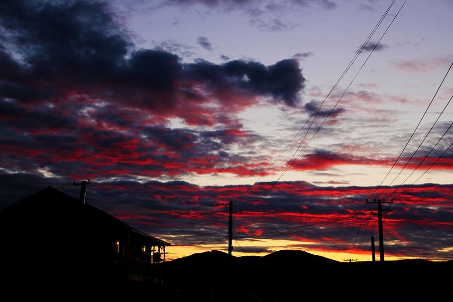 Sunset, Dusk, Cloud, sky, at dusk, silhouette, no people, cloud - sky HD wallpaper