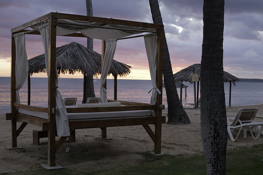 beach, cabana, ocean, summer, travel, tropical, outdoor, paradise HD wallpaper