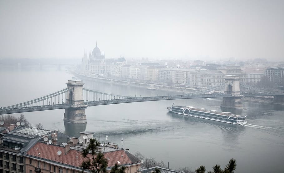 aerial view photography of Brooklyn bridge, budapest, danube HD wallpaper