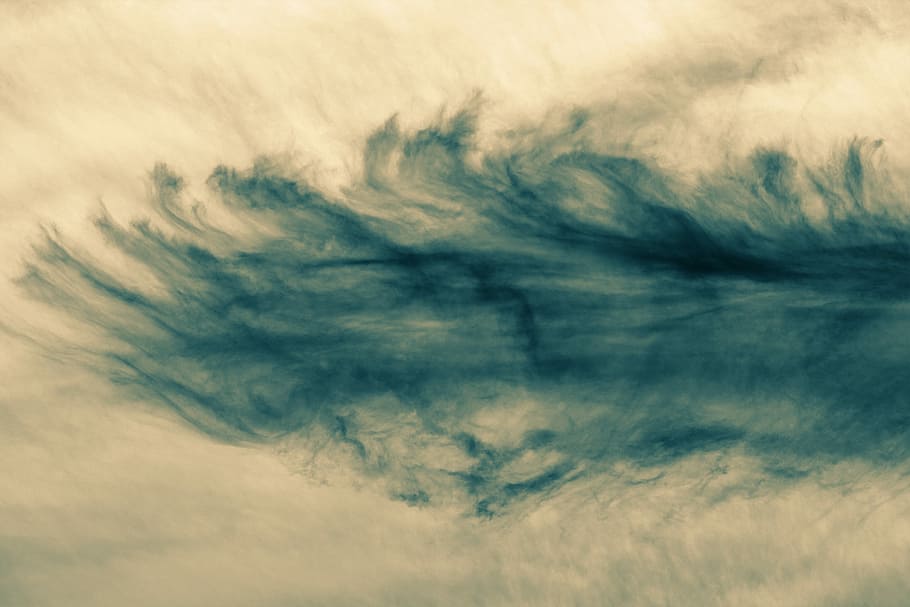 teal smoke on white surface, cloud, sun, sky, monochrome, moody sky HD wallpaper