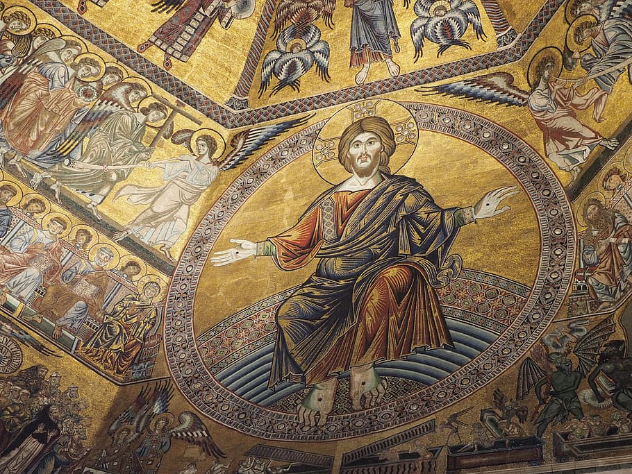 religious wall decor, Florence, Fresco, Painting, places of interest, HD wallpaper