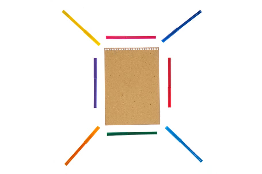 page, pen, colors, to write, note, paper, notebook, the work HD wallpaper