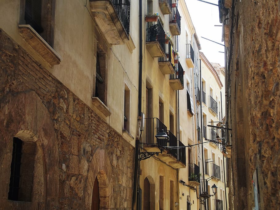 spain, tarragona, street, window, architecture, building, house HD wallpaper