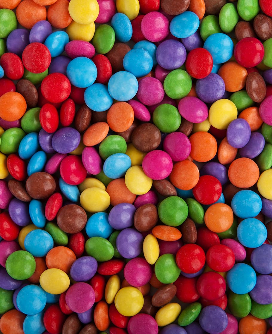 chocolate candies, background, button, candy, coated, color, colorful, HD wallpaper
