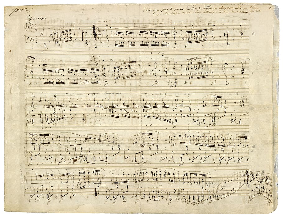 musical note illustration, chopin, notenblatt, composition, composer, HD wallpaper