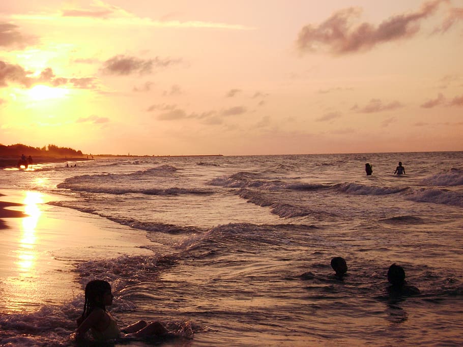 sunset, beach, afternoon, sky, water, sea, beauty in nature HD wallpaper